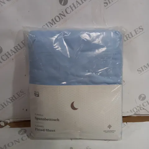 BLUM TAL FLANELL FITTED SHEETBLUE 100% COTTON