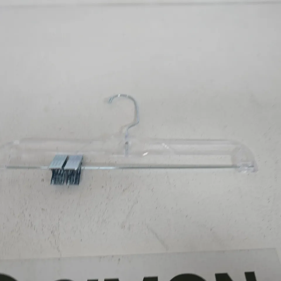 CLEAR PLASTIC GARMENT HANGERS WITH CLIPS – BULK PACK