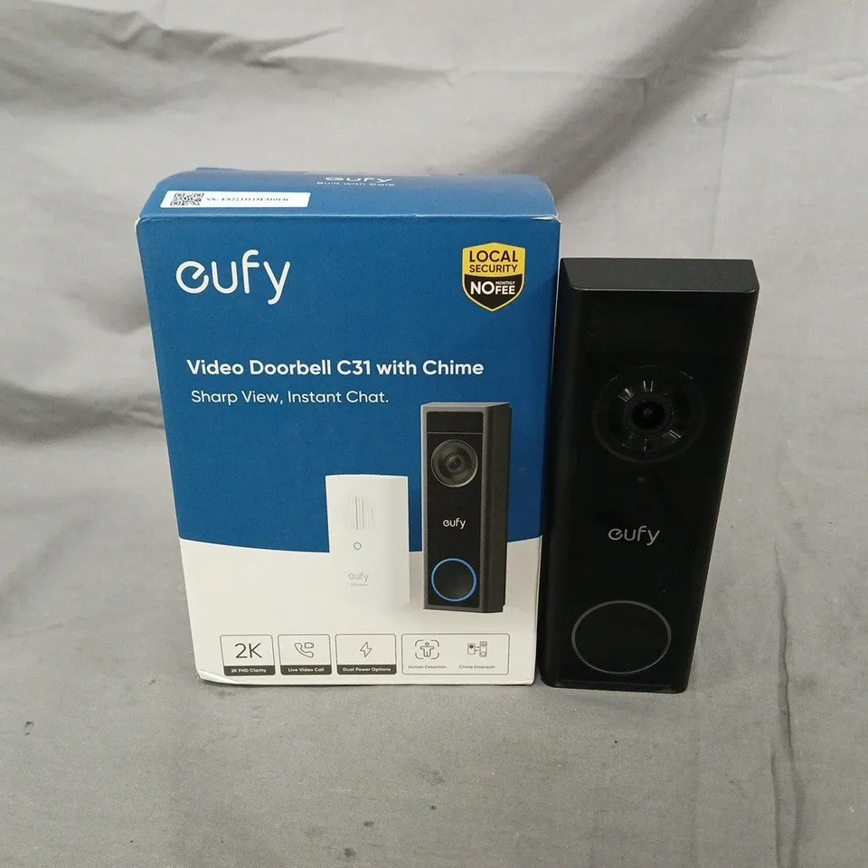 EUFY VIDEO DOORBELL C31 WITH CHIME – BOXED
