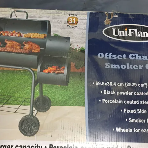 UNIFLAME OFFSET CHARCOAL SMOKER GRILL