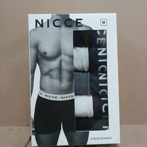 NICCE MEN'S 5 PACK BOXERS - SIZE M