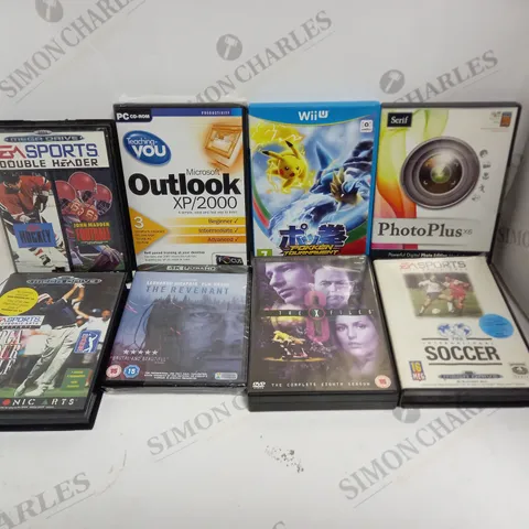 APPROXIMATELY 30 X ASSORTED SOFTWARE & VIDEO GAMES TO INCLUDE POKKEN TOURNAMENT, PHOTOPLUS X6, FIFA INTERNATIONAL SOCCER ETC