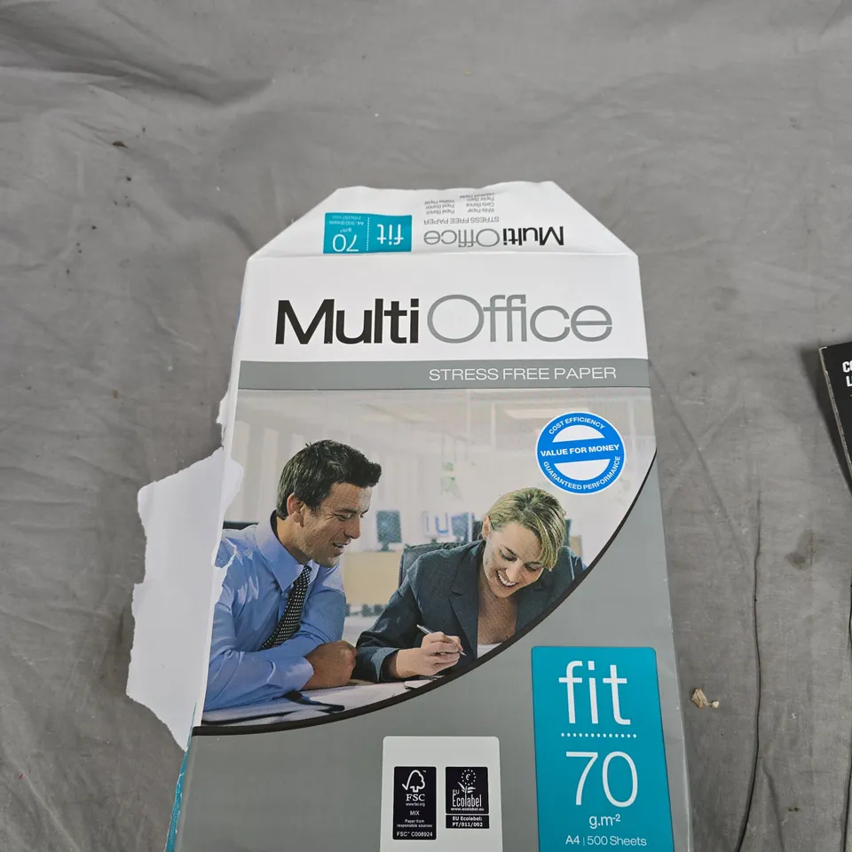 BOX OF APPROXIMATELY 25 ITEMS TO INCLUDE: A4 PAPER AND COMBINATION PADLOCK