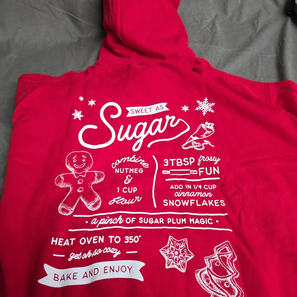 HOLLISTER CHRISTMAS THEMED HOODIE – PINK – UK S