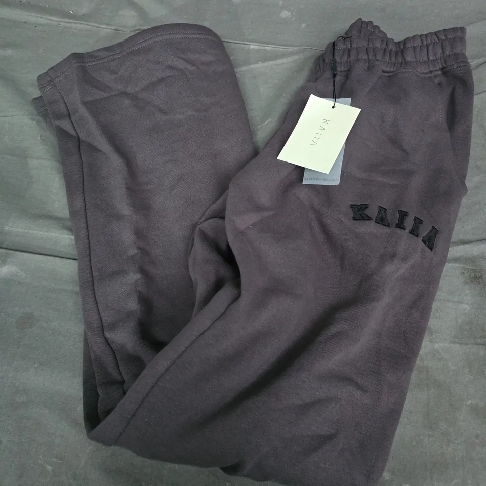 KAIIA WIDE LEG SWEAT PANTS IN DARK GREY - SIZE 8