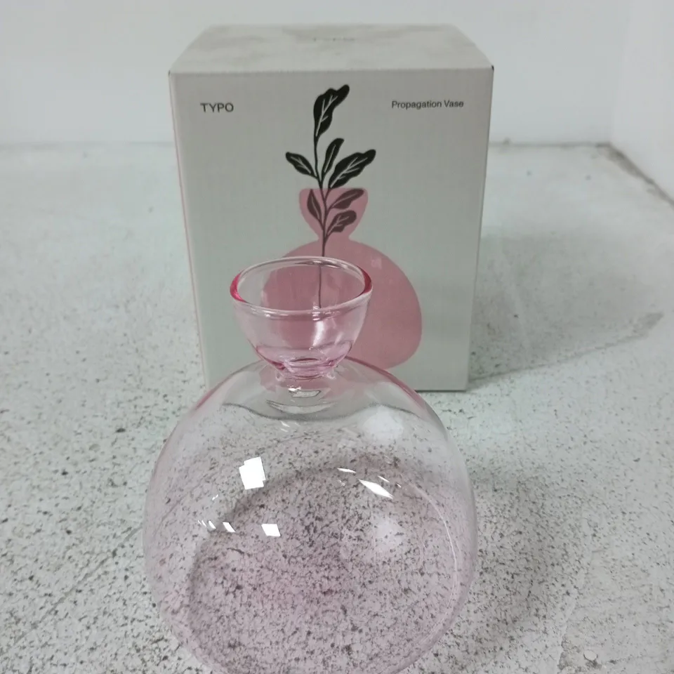 BOXED PROPAGATION VASE – PINK GLASS