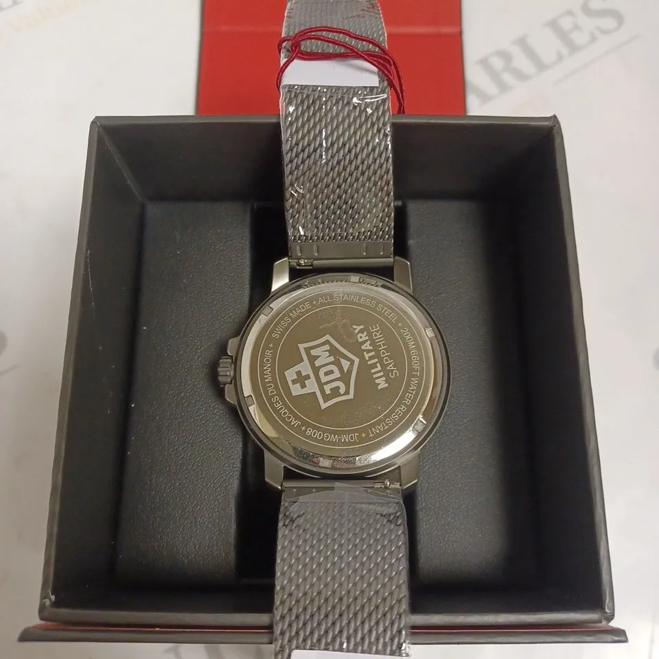 BOXED JDM GENTS SWISS MADE TANGO IP WATCH - GREY