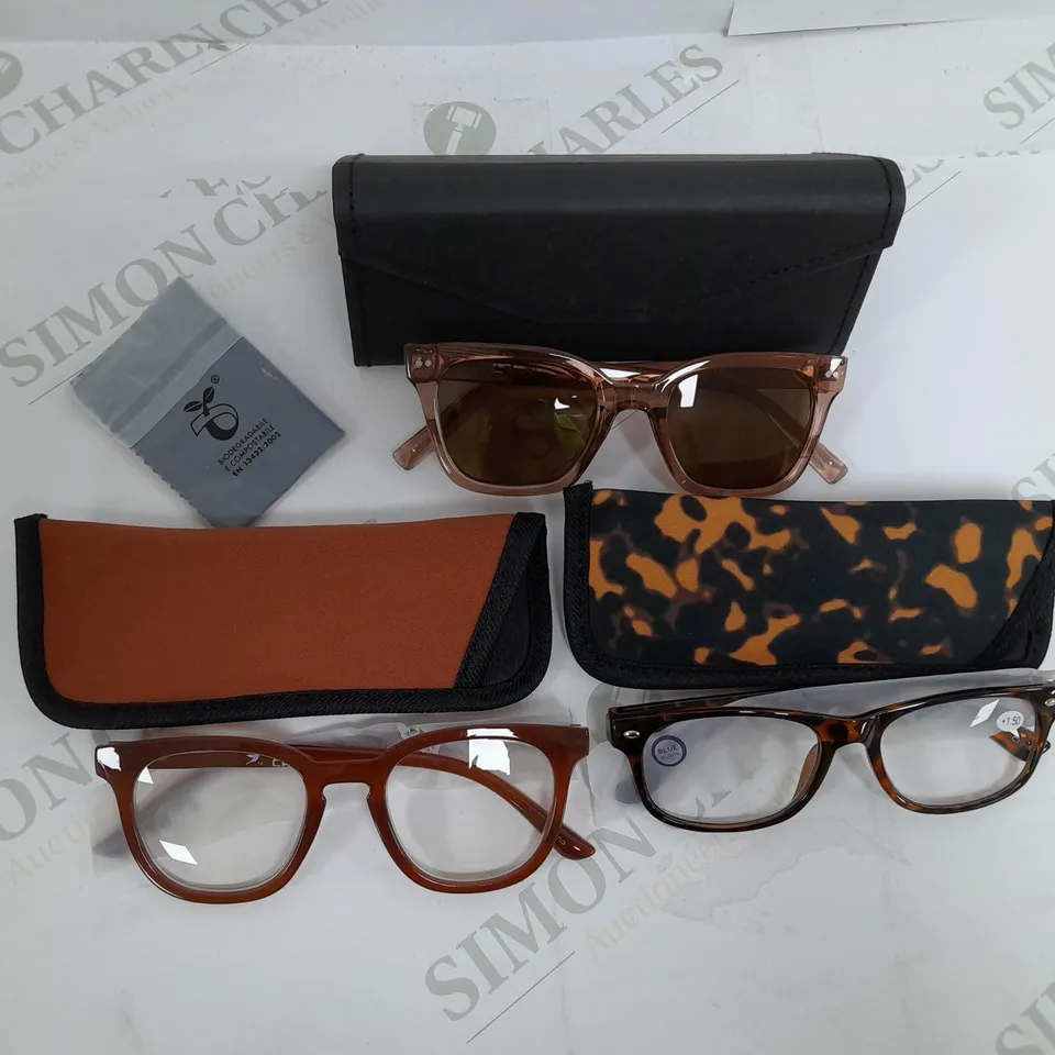HUMMINGBIRD 3PC SET OF GLASSES 1 SUNGLASSES AND 2 READERS 