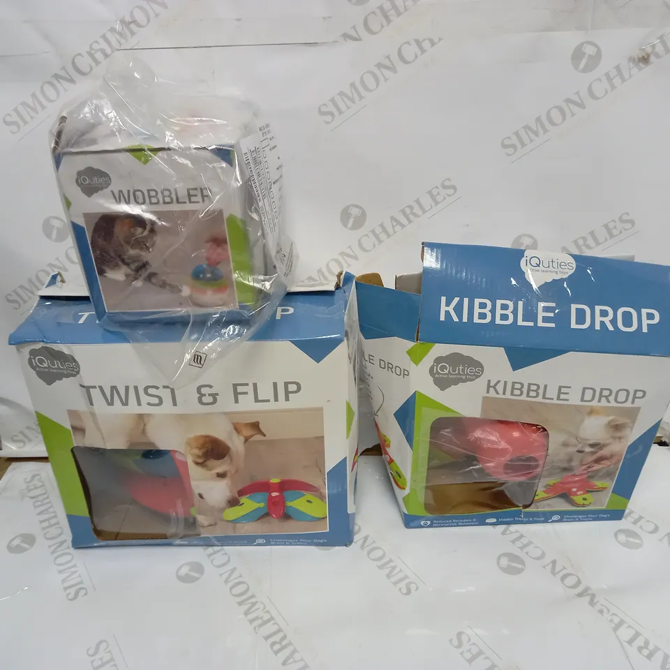 LOT OF 3 IQUTIES PET FEEDER TOYS