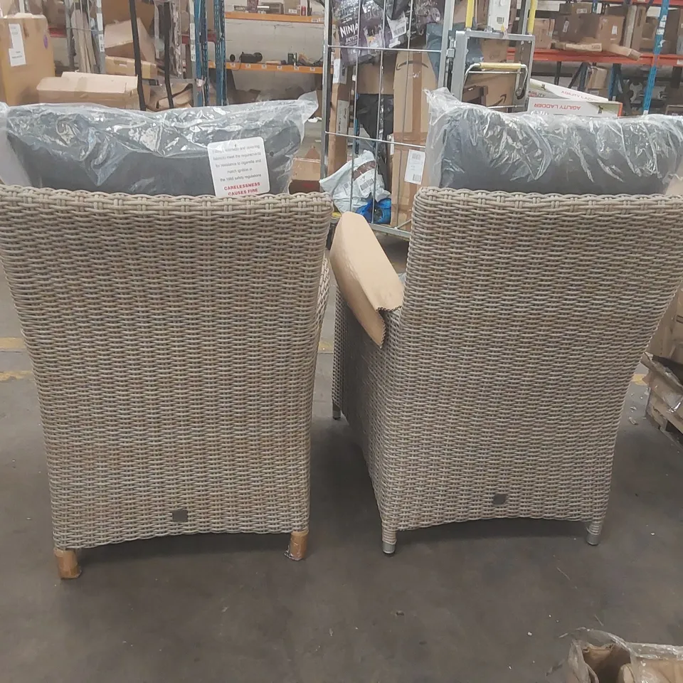 SET OF 2 TRUGARDEN RATTAN GARDEN ARMCHAIRS