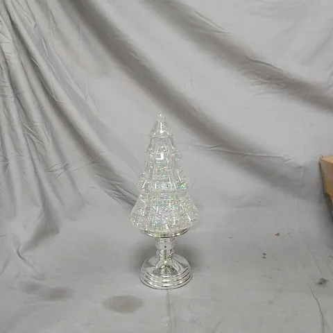 CRYSTAL TREE LAMP ON CHROME BASE