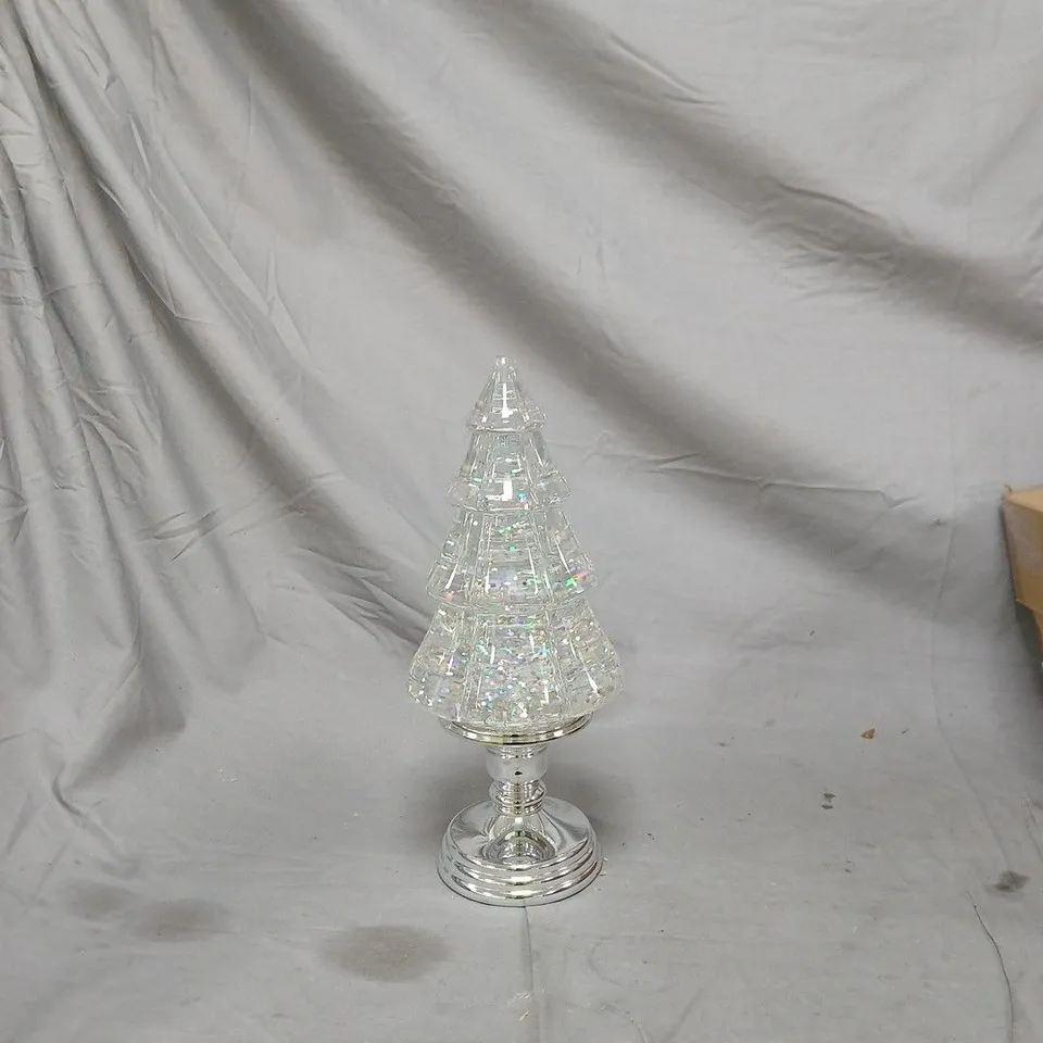 CRYSTAL TREE LAMP ON CHROME BASE