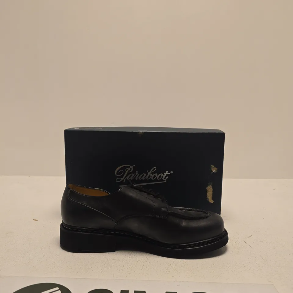 PARABOOT BLACK LEATHER DERBY SHOES – MEN'S SIZE UK 9.5