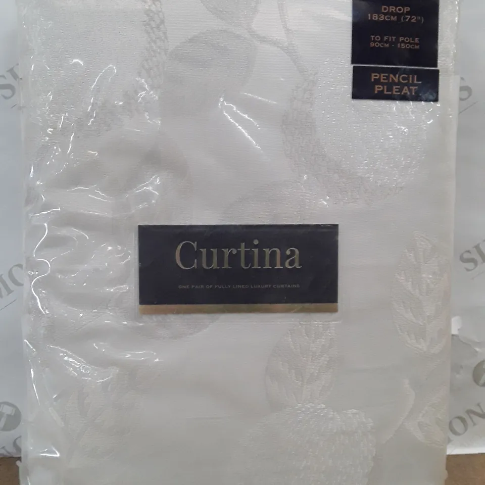 SEALED CURTAINS PENCIL PLEAT CURTAINS IN WHITE - 117 CM - 183CM