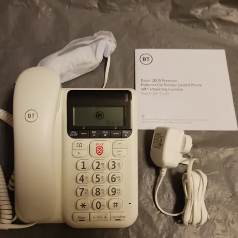 BT DÉCOR 2600 CALL BLOCKING HOME PHONE