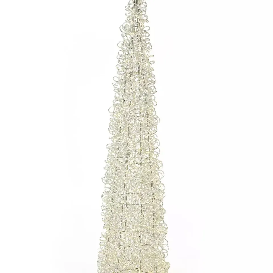 1M SILVER SPIRALS OUTDOOR CHRISTMAS TREE 