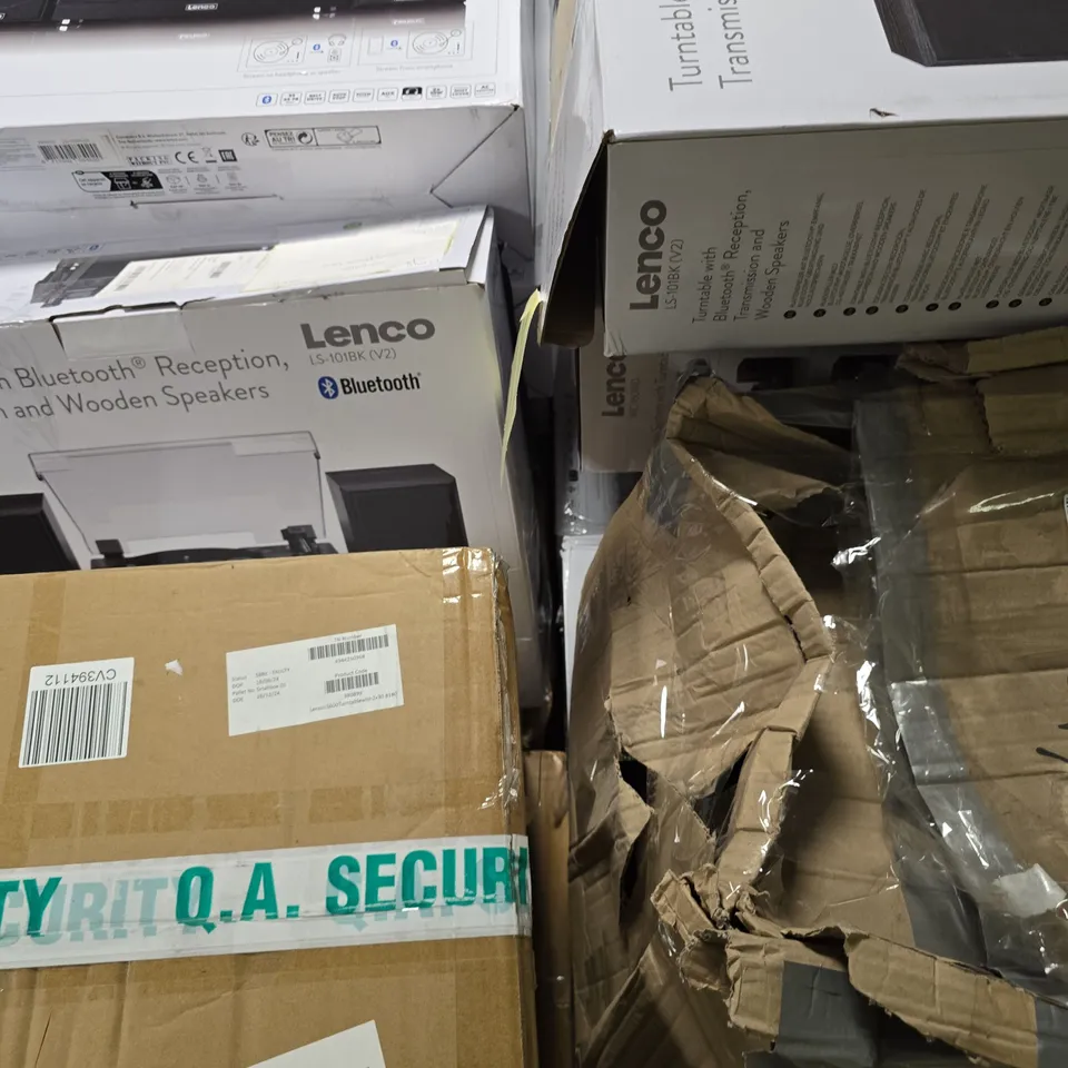 PALLET OF APPROXIMATELY 12 ASSORTED BROKEN LENCO TURN TABLES TO INCLUDE - LS-300BK V2 , LS-100WD V2 ETC - COLLECTION ONLY