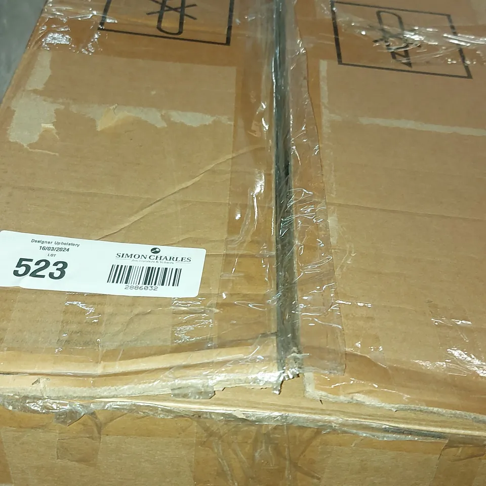 BOXED DILWORTH BROWN FAUX LEATHER DINING CHAIRS SET OF 2 (1 BOX)