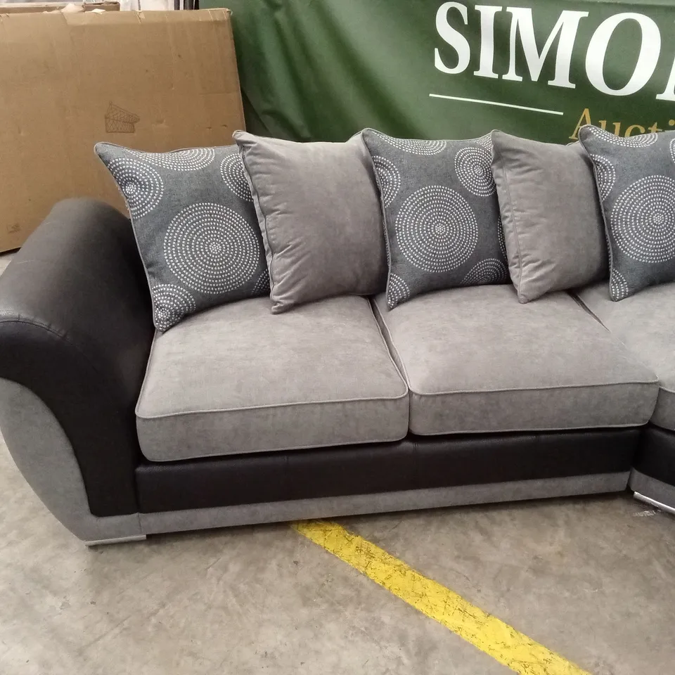 DANUBE FABRIC/FAUX LEATHER CORNER GROUP SOFA RRP £1199