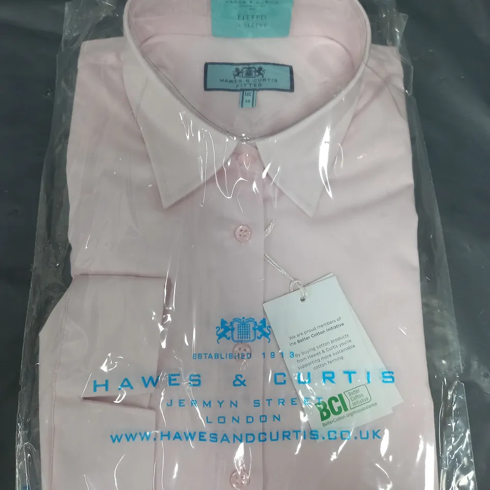 BAGGED HAWES & CURTIS FITTED 3/4 SHIRT IN PINK - UK 14