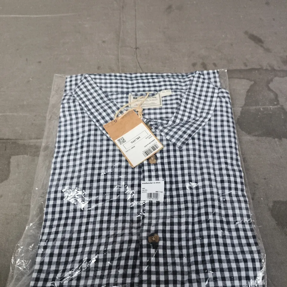 MOUNTAIN WAREHOUSE WEEKENDER NAVY GINGHAM SHORT SLEEVE SHIRT – 3XL