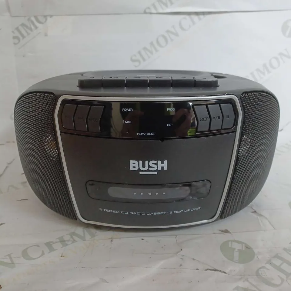 BOXED BUSH CD/CASSETTE BOOMBOX WITH RADIO