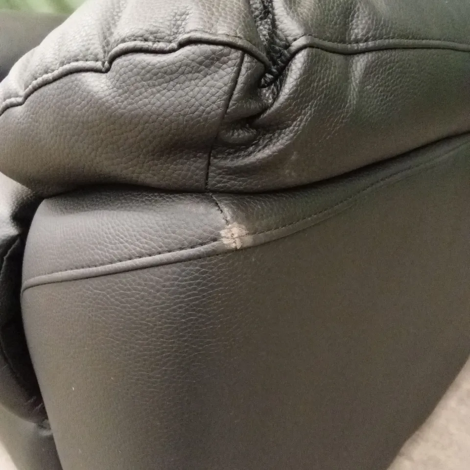 EDISON LUXURY FAUX LEATHER MANUAL RECLINER ARMCHAIR - BLACK RRP £499