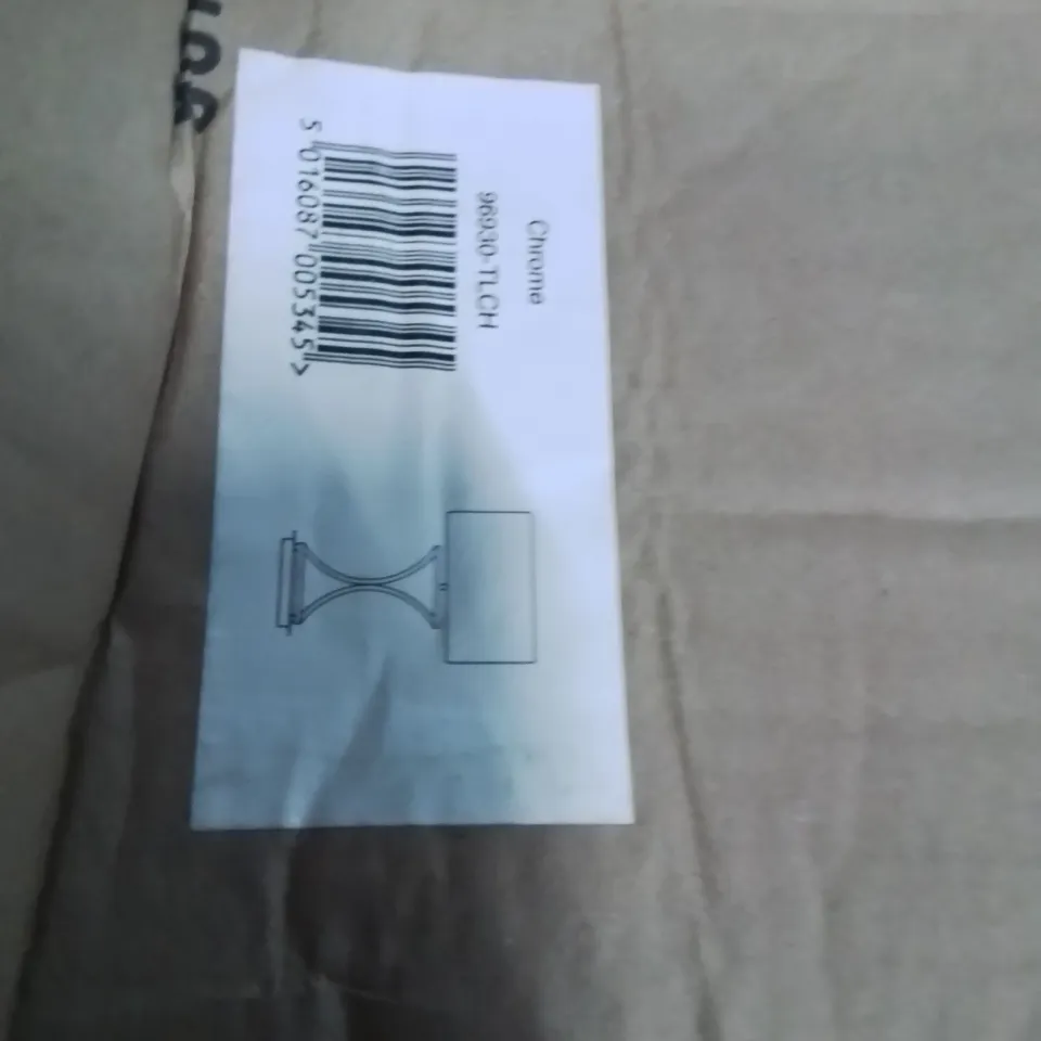 BOXED ENDON LIGHTING 96930-TLCH EPALLE CHROME IP20 60W E14 WHITE COTTON MIX SQUARE SHADE TABLE LAMP