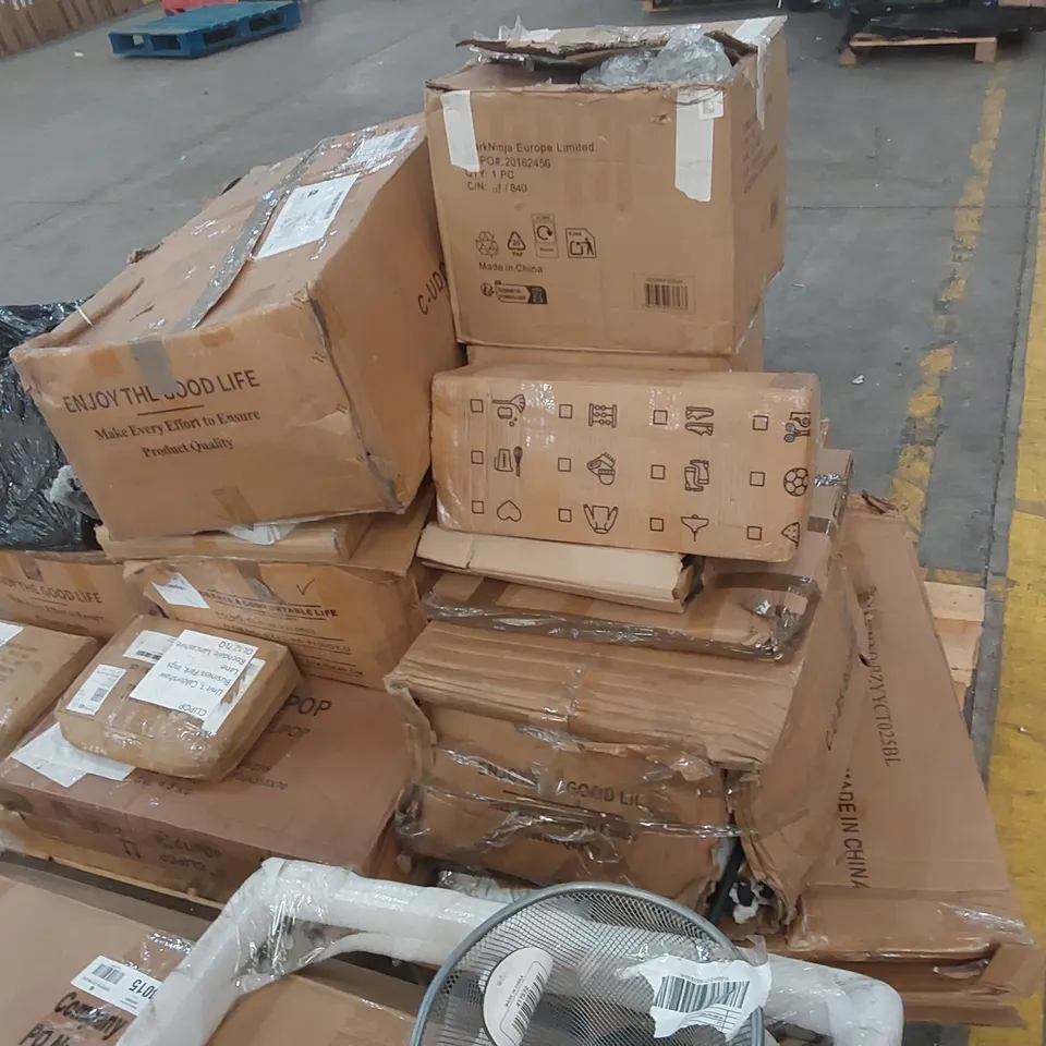 PALLET OF ASSORTED CONSUMER PRODUCTS/FURNITURE PARTS ECT