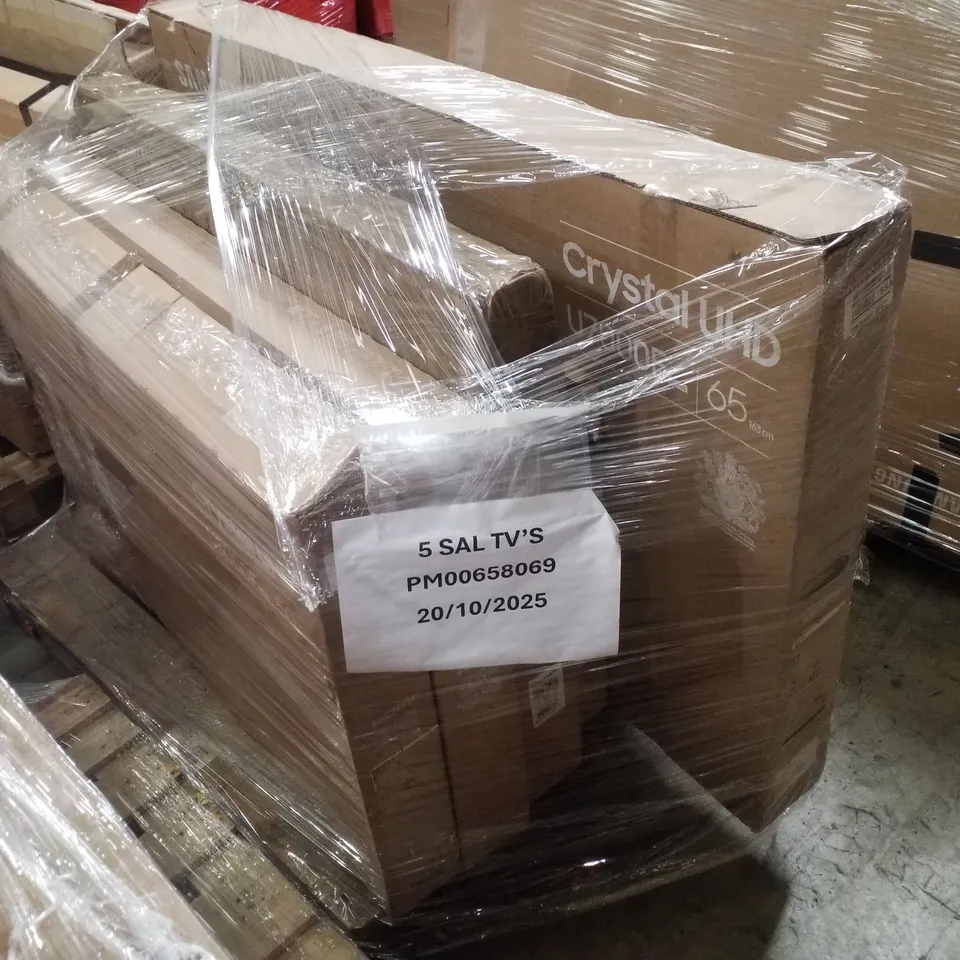 PALLET OF 5 ASSORTED DAMAGED TVS INCLUDING