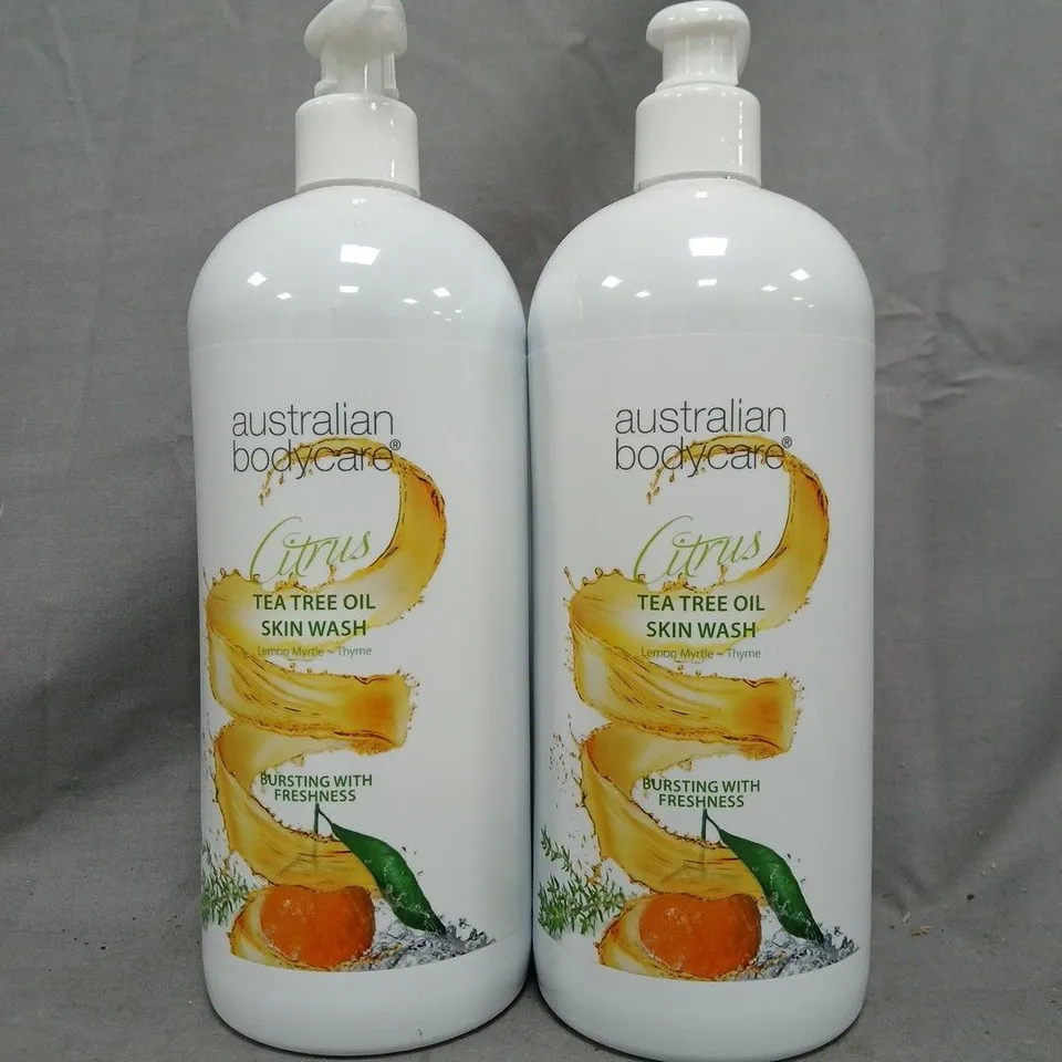BOXED AUSTRALIAN BODYCARE CITRUS TEA TREE OIL SKIN WASH DUO (1000ML BOTTLES)