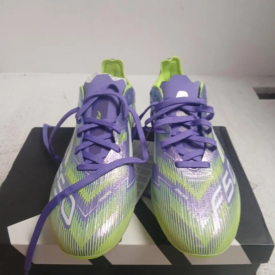 ADIDAS F50 PRO FG FOOTBALL BOOTS – PURPLE/NEON, UK 6