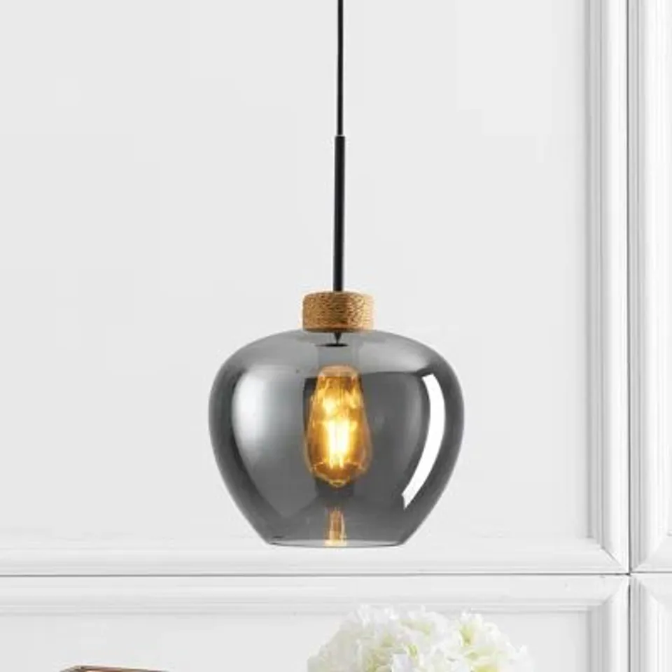 BOXED 1-LIGHT SINGLE GLOBE PENDANT