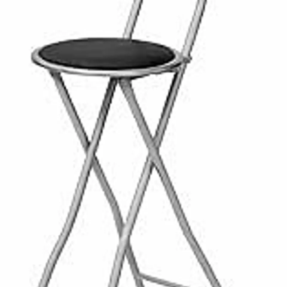 BOXED BLACK PADDED FOLDING HIGH CHAIR BREAKFAST KITCHEN BAR STOOL SEAT