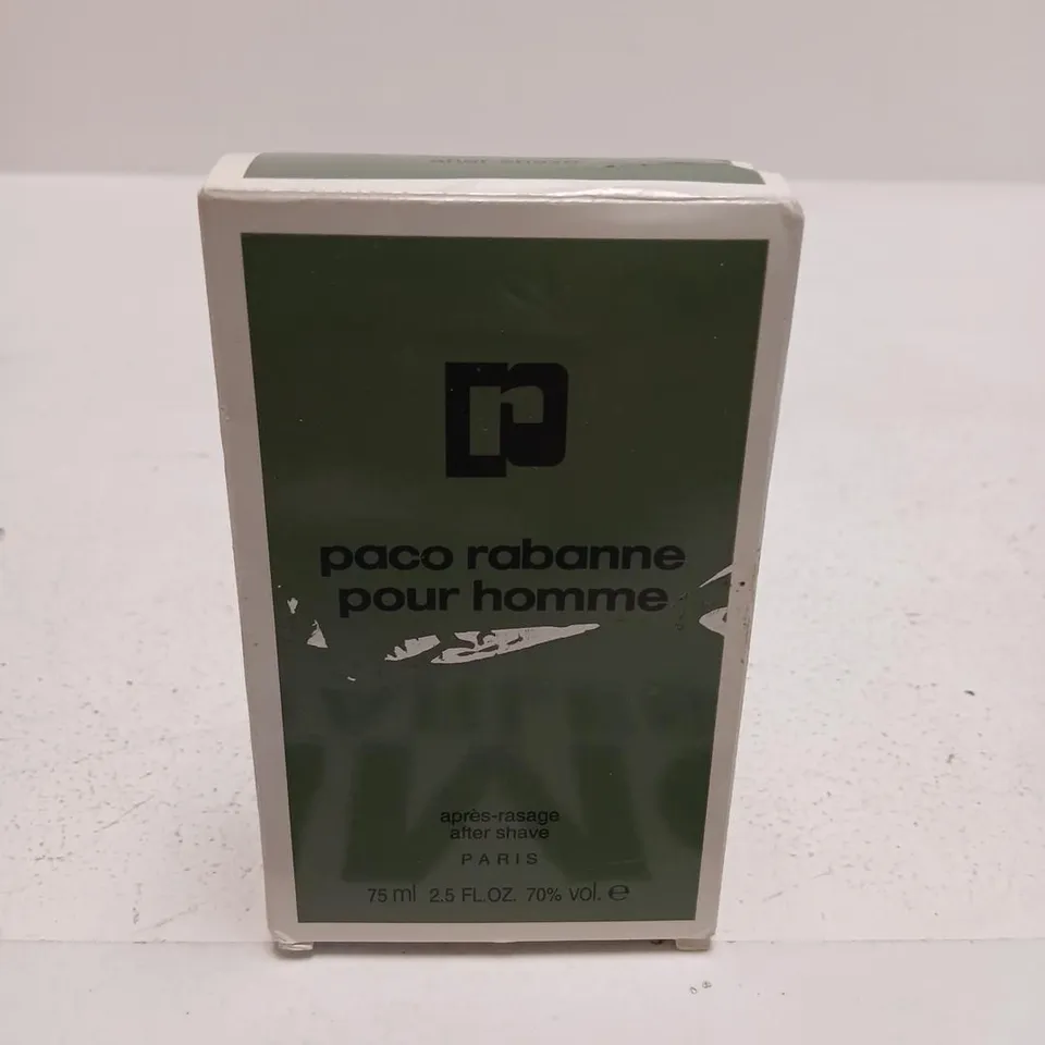 BOXED PACO RABANNE POUR HOMME AFTER SHAVE 75ML