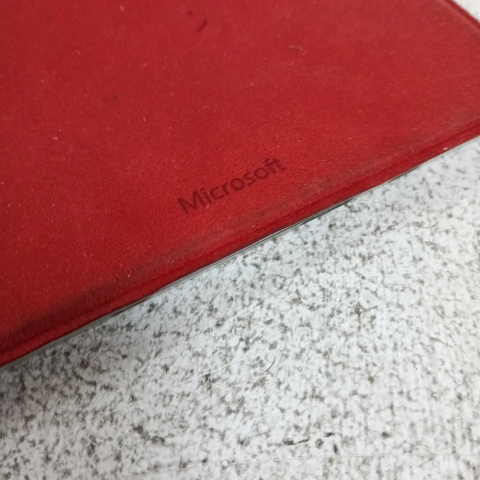 MICROSOFT SURFACE TABLET WITH RED TYPE COVER KEYBOARD