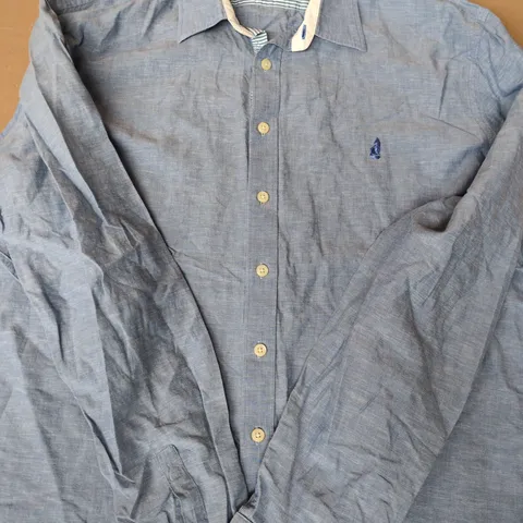 THOMAS PINK LONG SLEEVE CASUAL SHIRT IN BLUE SIZE XL