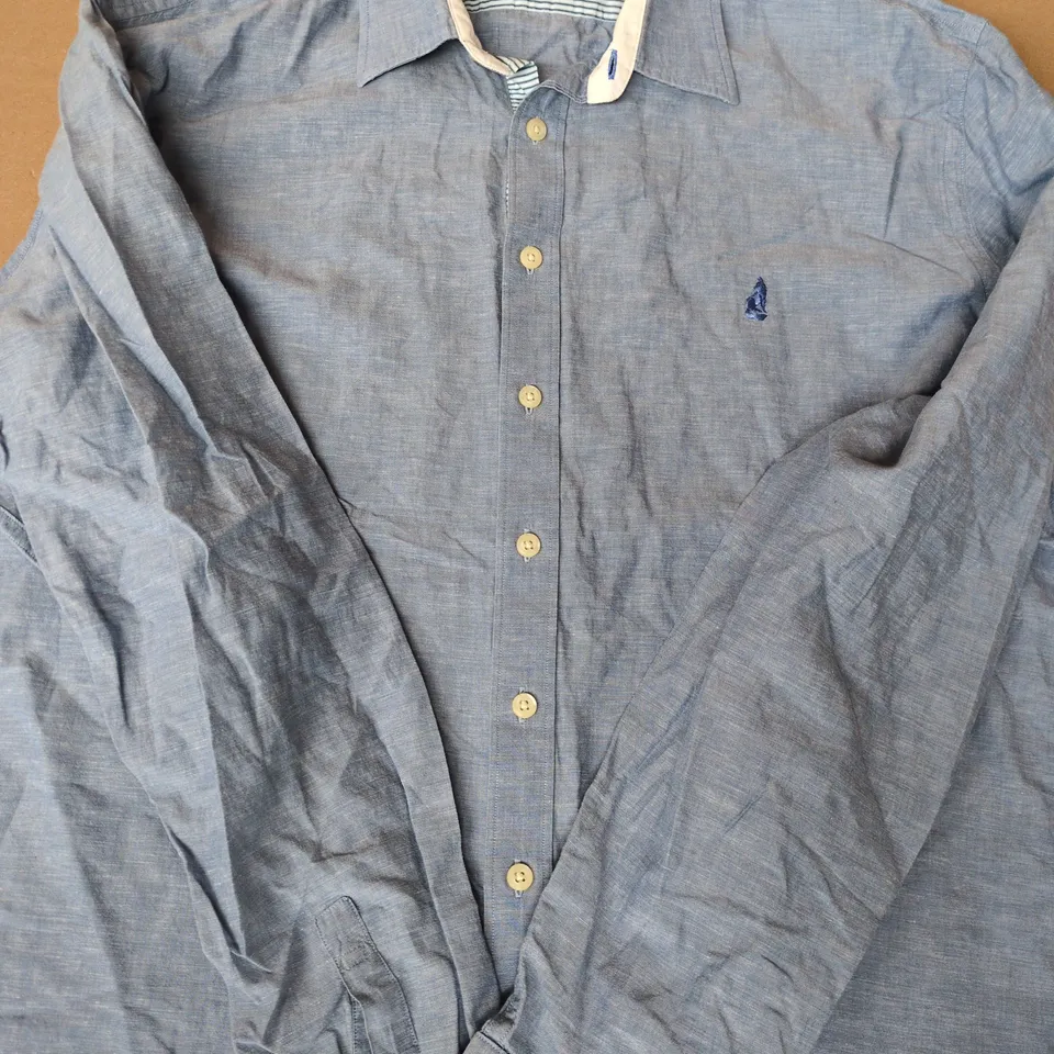 THOMAS PINK LONG SLEEVE CASUAL SHIRT IN BLUE SIZE XL