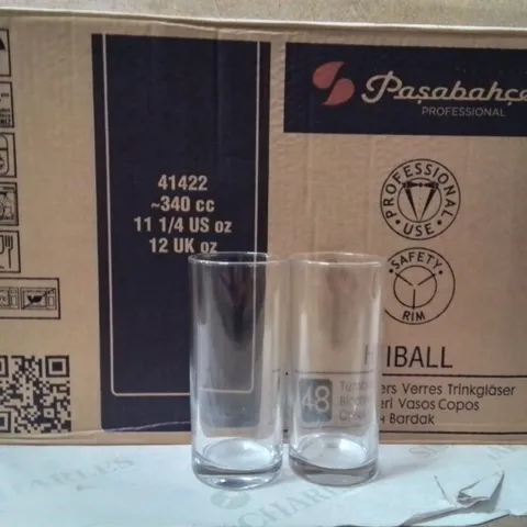 BOXED PASABAHCE HIBALL GLASSES SET OF 48