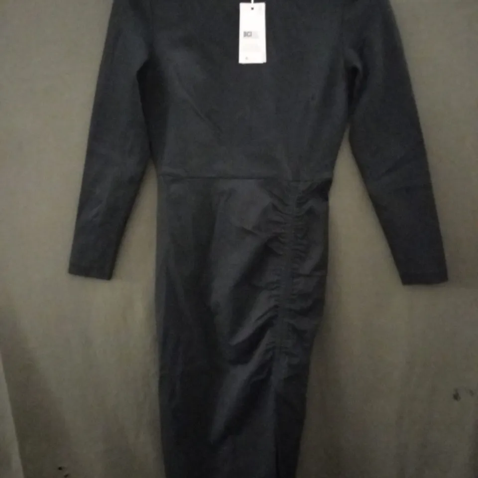 BODEN RUCHED SIDE JERSEY DRESS IN BLACK - UK 12P