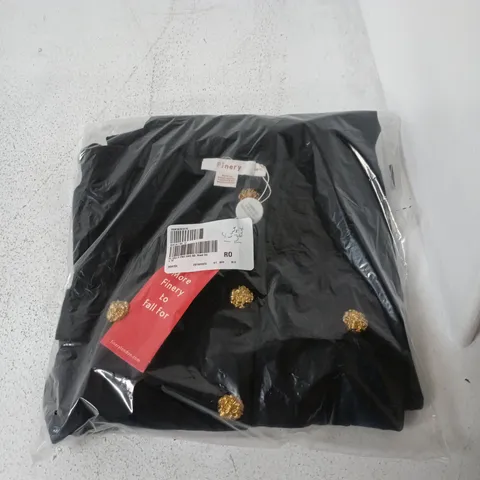 BAGGED FINERY GILLY PNT DRESS IN BLACK - SIZE 12