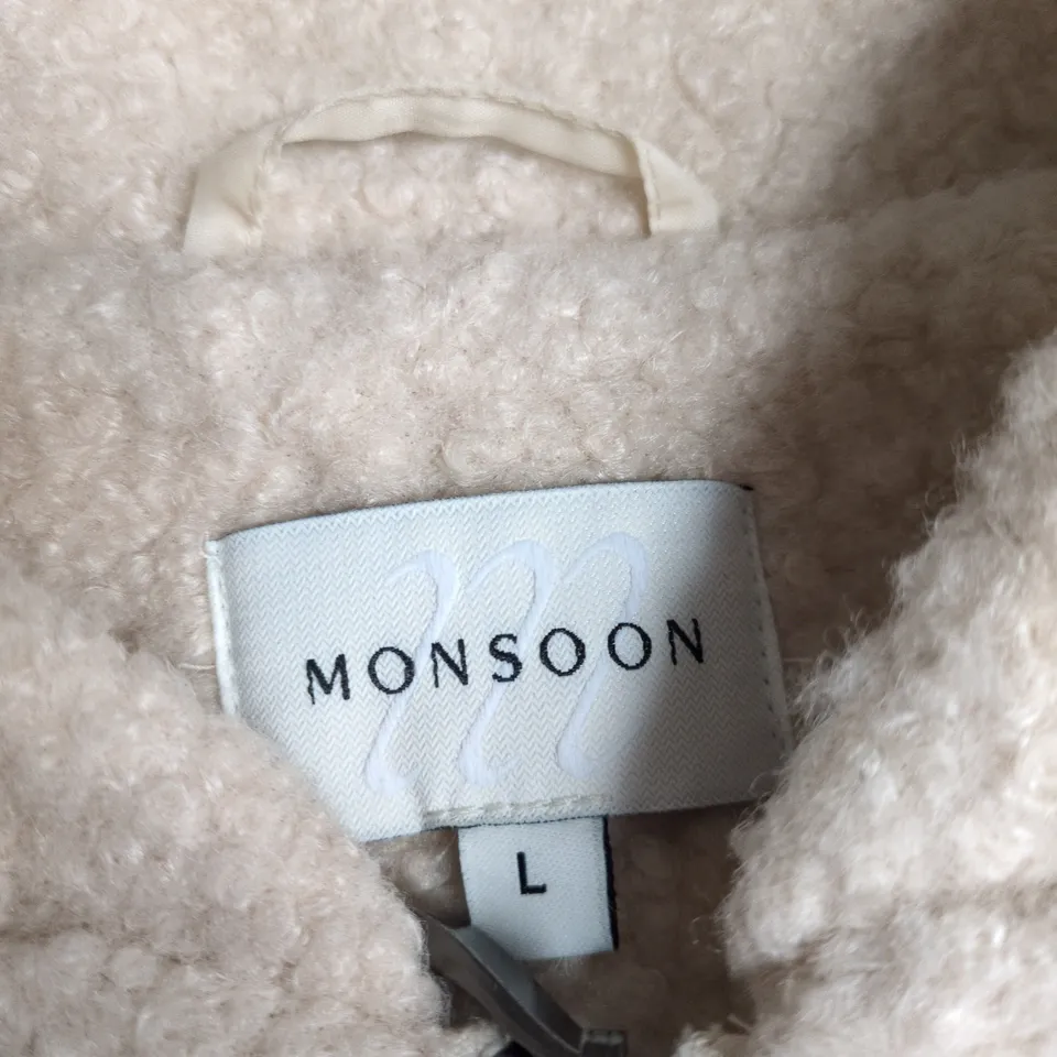MONSOON BEIGE TEDDY FLEECE JACKET – SIZE L
