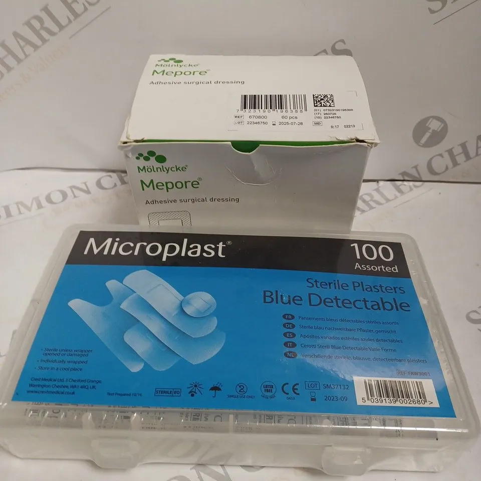 ADHESIVE SURGICAL DRESSINGS AND MICROPLAST BLUE PLASTERS 