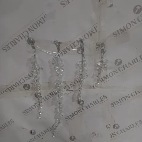 BOXED SET OF 4 CRYSTAL DECORATIONS ASSORTED LENGTHS