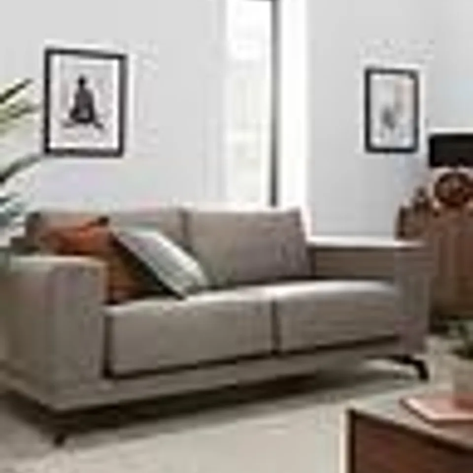 BRAND NEW PACKAGED LUDO 4-SEATER FABRIC SOFA IN GREY