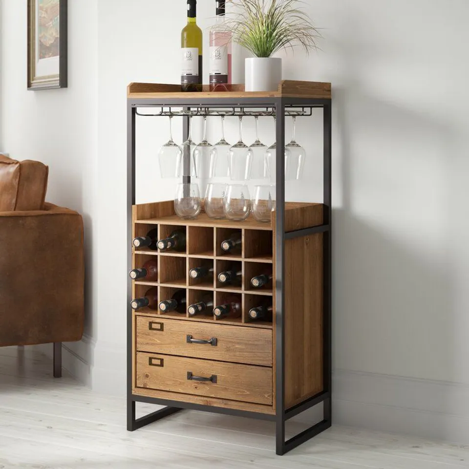 BOXED FINLEY 15 BOTTLE WINE CABINET