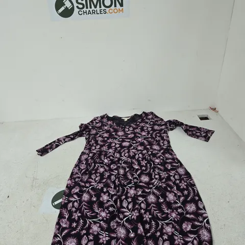 SEASALT CORNWALL ORGANIC COTTON DRESS – UK 10 (EU 38), PURPLE FLORAL