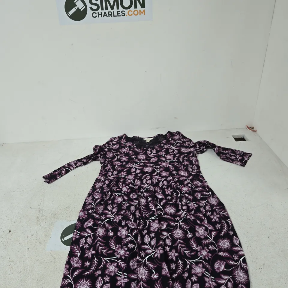 SEASALT CORNWALL ORGANIC COTTON DRESS – UK 10 (EU 38), PURPLE FLORAL