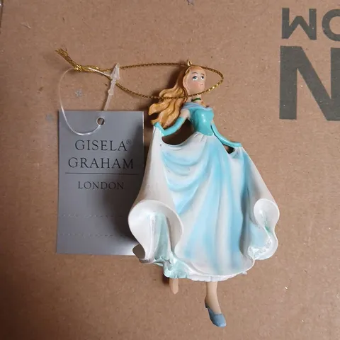 BOX OF 6 GISELA GRAHAM RESIN DISNEY CINDERELLA CHRISTMAS TREE DECORATIONS