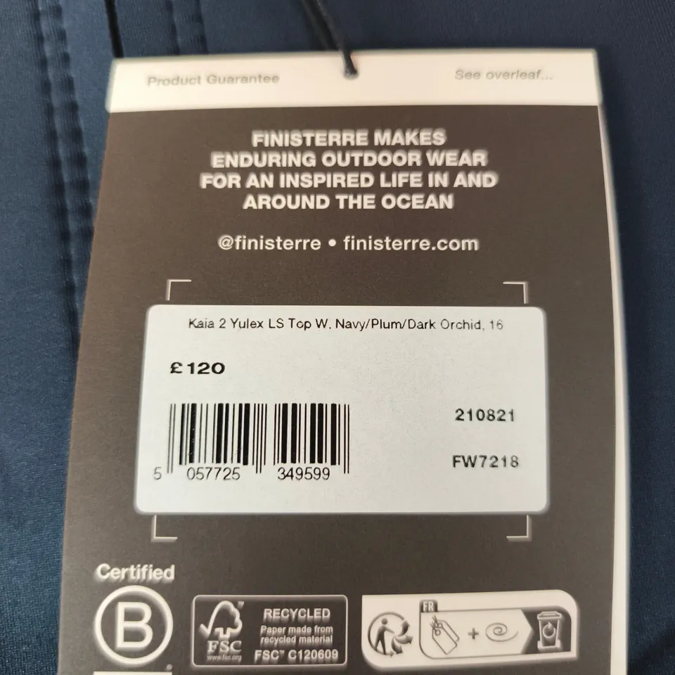 FINISTERRE KAIA 2 YULEX LS TOP – UK SIZE 16